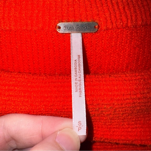 Free People Oversized Orangish-Red Mock Neck Sweater - Picture 14 of 16